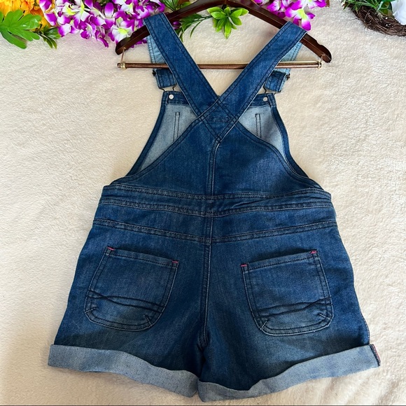 👮🏻‍♂️👮🏻‍♂️SOLD👮🏻‍♂️👮🏻‍♂️Dari Denim Overall Short Jumper 5pockets Size L - Picture 5 of 14